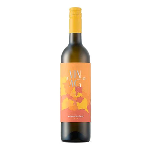 Steklenica vina Rumeni muškat z marelično etiketo